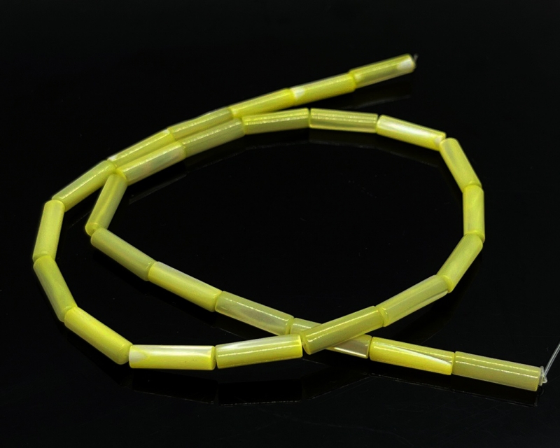 Перламутр тонированный трубочки 14*4мм цвет желтый