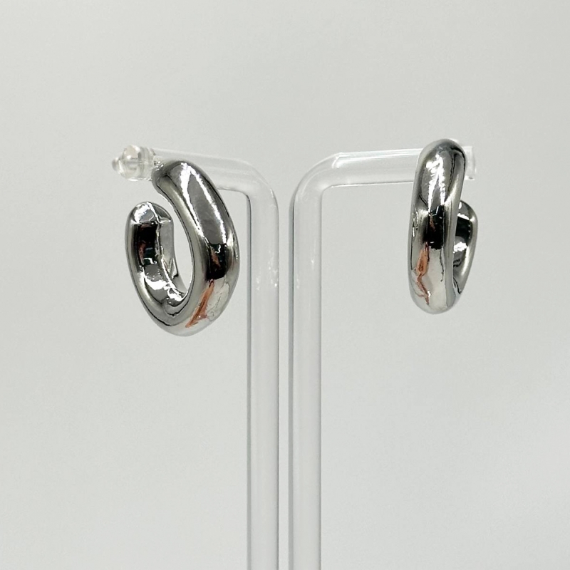 Готовые серьги размер 24,4*22,6*6,8мм цвет серебро